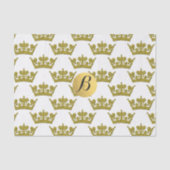 Gouden Glitter Kronen Koninklijk Monogram Elegant  Tissuepapier (Voorkant)