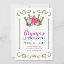 Gouden Glitter Kroon Bloemen Foto Quinceñera Feest