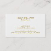 Gouden Glitter Kroon & Bloemen Lijst Bruiloft Plan Visitekaartje (Achterkant)