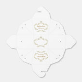 Gouden Glitter Kroon Frame Witte Achtergrond Bedankdoosjes (Uitgevouwen)