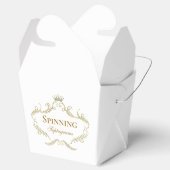 Gouden Glitter Kroon Frame Witte Achtergrond Bedankdoosjes (Geopend)