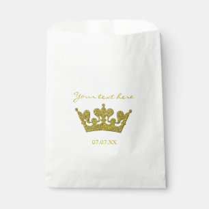 Gouden Glitter Kroon Verjaardagsfeestje Favor Tass Bedankzakje