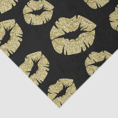 Gouden Glitter Kusjes op Zwart Tissuepapier (Detail)