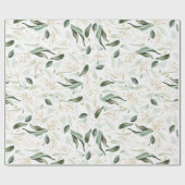 Gouden glitter laat groen elegant romantisch cadeaupapier (Vlak)