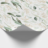 Gouden glitter laat groen elegant romantisch cadeaupapier (Hoek)