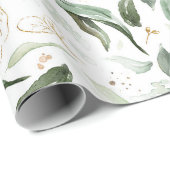 Gouden glitter laat groen elegant romantisch cadeaupapier (Rol Hoek)