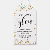 Gouden Glitter Laat Liefde Glow Bruiloft Favor Can Cadeaulabel (Voorkant)