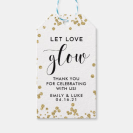 Gouden Glitter Laat Liefde Glow Bruiloft Favor Can Cadeaulabel