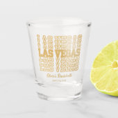 Gouden Glitter Las Vegas Bachelorette Favor Shot Glas (Voorkant)
