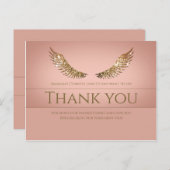 Gouden Glitter Lash Wings Bedankt Korting Roze Briefkaart (Voorkant / Achterkant)