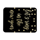 Gouden glitter Laten we bellen in het nieuwe jaar Magneet (Horizontaal)