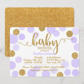 Gouden Glitter Lavendel Verspreide Stippen Baby sh Kaart (Voorkant / Achterkant)