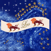 Gouden Glitter Leo Zodiac Verjaardagscadeau Satijnen Lint