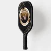 Gouden glitter letter en zwart pickleball paddle (Links)