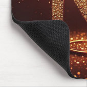 Gouden Glitter Letter M Monogram Cadeau Muismat (Hoek)