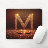 Gouden Glitter Letter M Monogram Cadeau Muismat (Met muis)