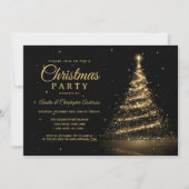 Gouden Glitter Lichtboom Kerstfeest Kaart (Voorkant)