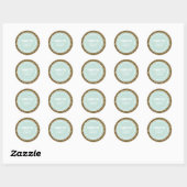Gouden Glitter & Lichte Munt Dank u Label (Vel)