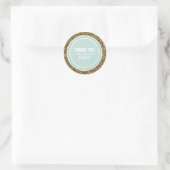 Gouden Glitter & Lichte Munt Dank u Label (Tas)