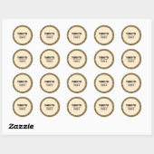 Gouden Glitter & Lichte Peach Dank u Label (Vel)