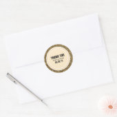 Gouden Glitter & Lichte Peach Dank u Label (Envelop)