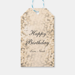 Gouden Glitter Lichtjes Glamour Feest Cadeaubijslu Cadeaulabel