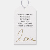 Gouden Glitter Liefde Bruiloft Cadeaulabel (Voorkant)