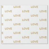 Gouden Glitter Liefde Cadeaupapier (Vlak)