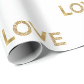 Gouden Glitter Liefde Cadeaupapier (Rol Hoek)