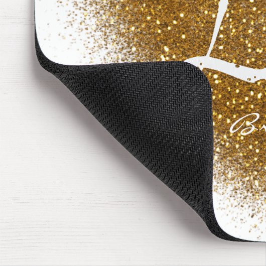 Gouden Glitter LIEFDE Hart Glamour Muismat (Hoek)