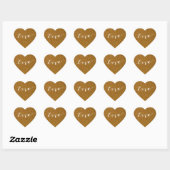 Gouden Glitter Liefde Hart Trouwgunst Hart Sticker (Vel)