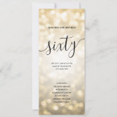 Gouden Glitter Lights 60e Verjaardagsprogramma's Kaart (Voorkant)