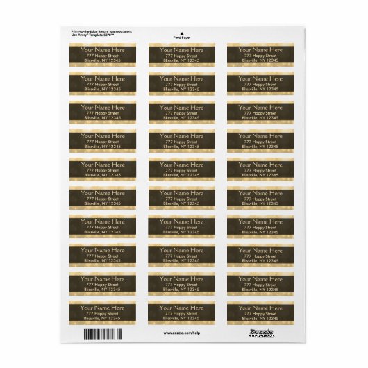 Gouden Glitter Lights Etiket (Full Sheet)
