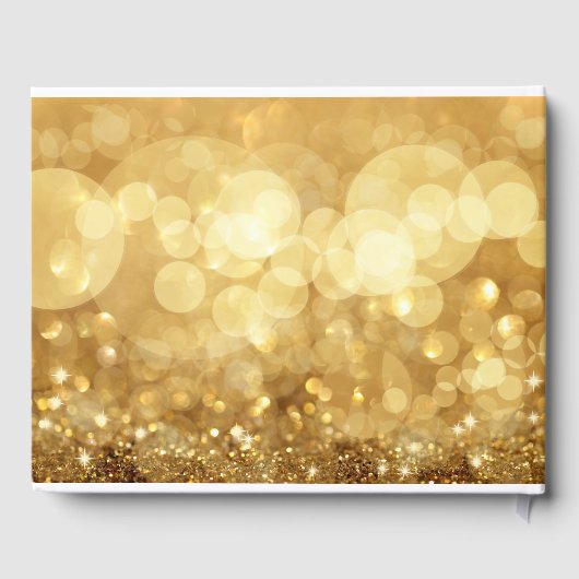 Gouden Glitter Lights Sweet 16 Custom Guest Book Gastenboek (Achterkant)