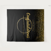 Gouden Glitter Lijst Afstuderen Fotocabine Achterg Wandkleed (Voorkant (horizontaal))