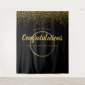 Gouden Glitter Lijst Afstuderen Fotocabine Achterg Wandkleed (Voorkant)