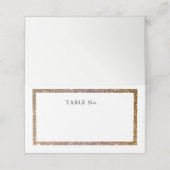 Gouden Glitter Lijst Blank Place Card Plaatskaartje (Buitenkant ongevouwen)