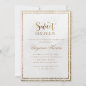 Gouden Glitter Lijst Cream Sweet Sixteen 16 Verjaa Kaart (Voorkant)