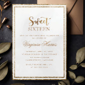 Gouden Glitter Lijst Cream Sweet Sixteen 16 Verjaa Kaart