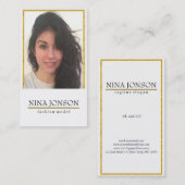 Gouden Glitter Lijst en foto Visitekaartje (Voorkant / Achterkant)