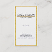 Gouden Glitter Lijst en foto Visitekaartje (Achterkant)