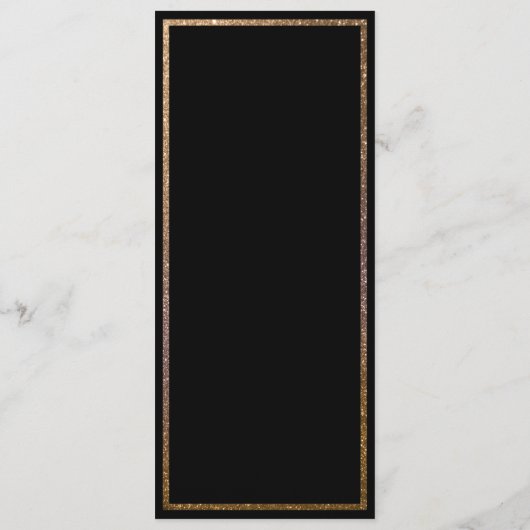 Gouden Glitter Lijst Tafelnummer Aangepast menu (Achterkant)