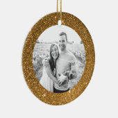 Gouden Glitter Lijst Vakantie Kerstmis Ornament (Rechts)