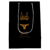 Gouden Glitter Lingerie Boutique Logo Zakelijk Medium Cadeauzakje (Achterkant)