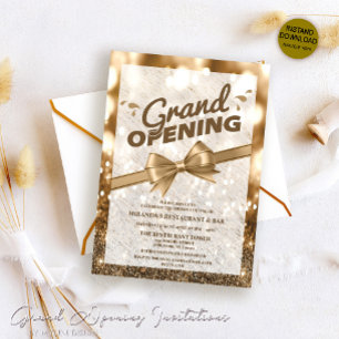 Gouden Glitter lint snijden Grand opening Kaart