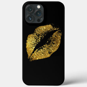 Gouden Glitter Lippen Case-Mate iPhone Case