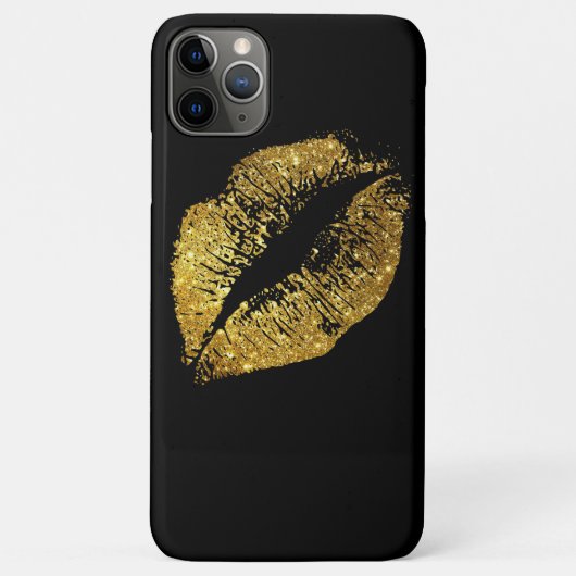 Gouden Glitter Lippen Case-Mate iPhone Case (Achterkant)