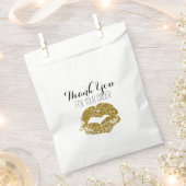 Gouden Glitter Lippen Dank u Tas Bedankzakje (Geknipt)