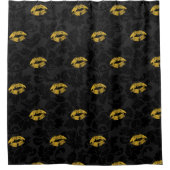 Gouden glitter lippen en damast douchegordijn (Voorkant)