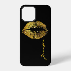 Gouden Glitter Lippen iPhone 12 Pro Hoesje